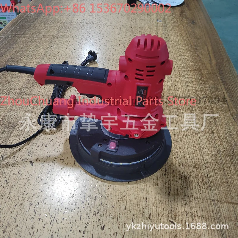 Handheld self-priming wall sander Polishing sandpaper machine Wall dust-free putty machine with double light strip 180mm
