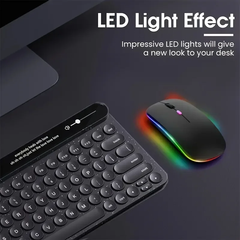 Wireless Mouse Slim Bluetooth-compatible 2.4G Computer Mice Portable Rechargeable Cordless Mouse for iPad Laptop Desktop