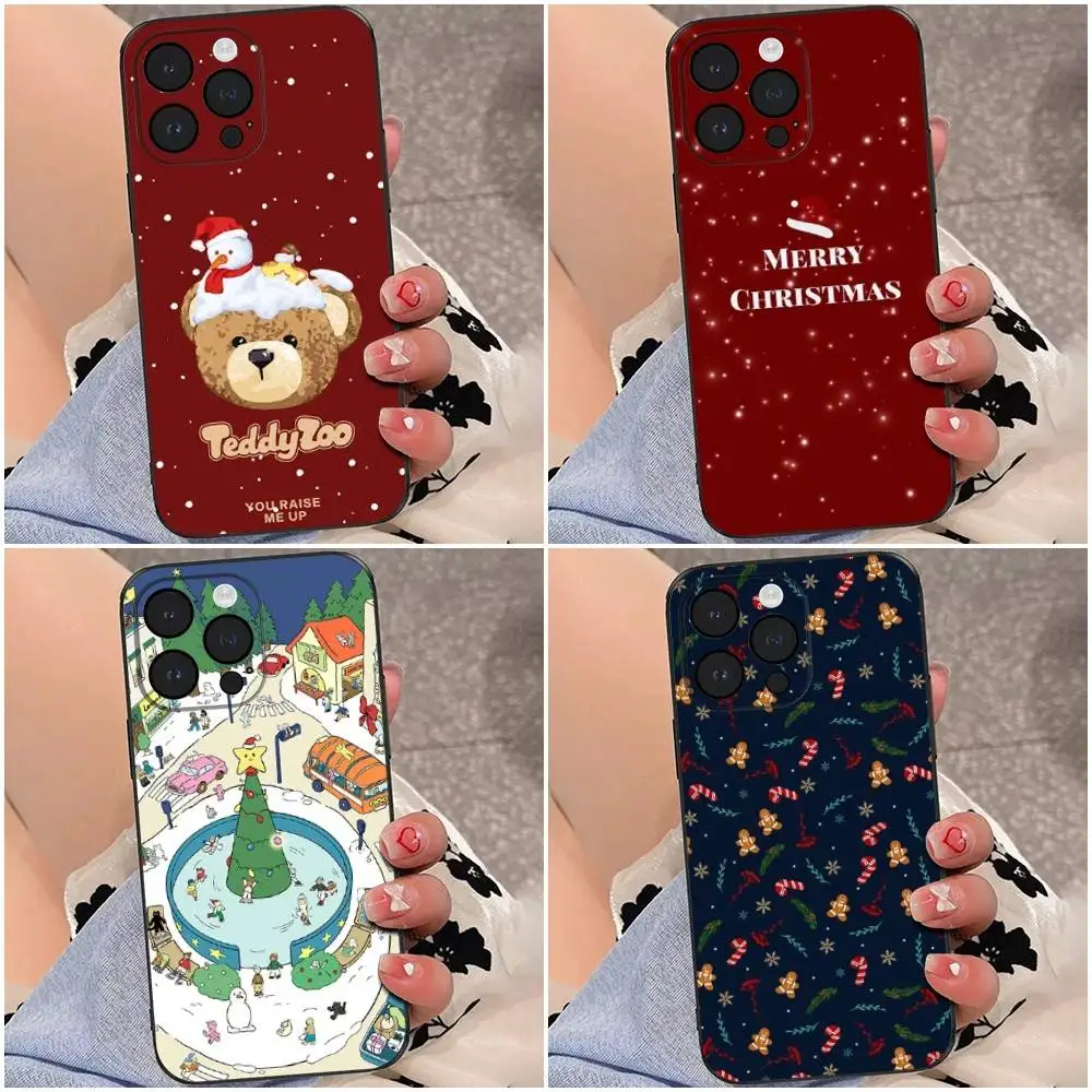 

Christmas Cartoon Phone Case For iPhone 16e,16se4,16,15,14,13,12,Pro,Max,11,Plus,XR,XS Max Shockproof Silicone Soft Shell