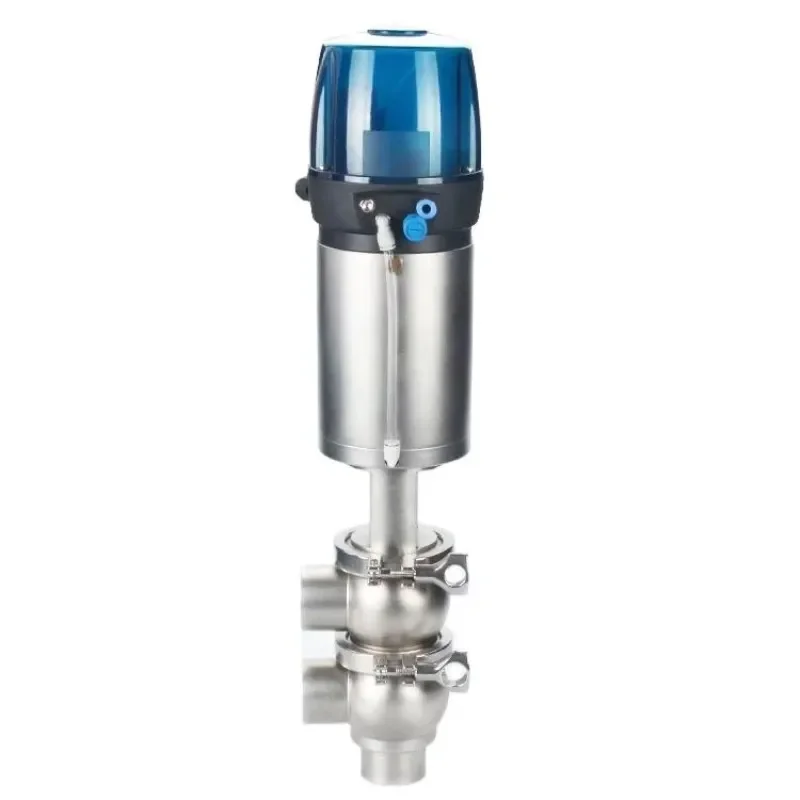 Stainless Steel 304/316L Pneumatic Intelligent Reversing Valve Mixproof Diverter Sanitary Valve With C-Top