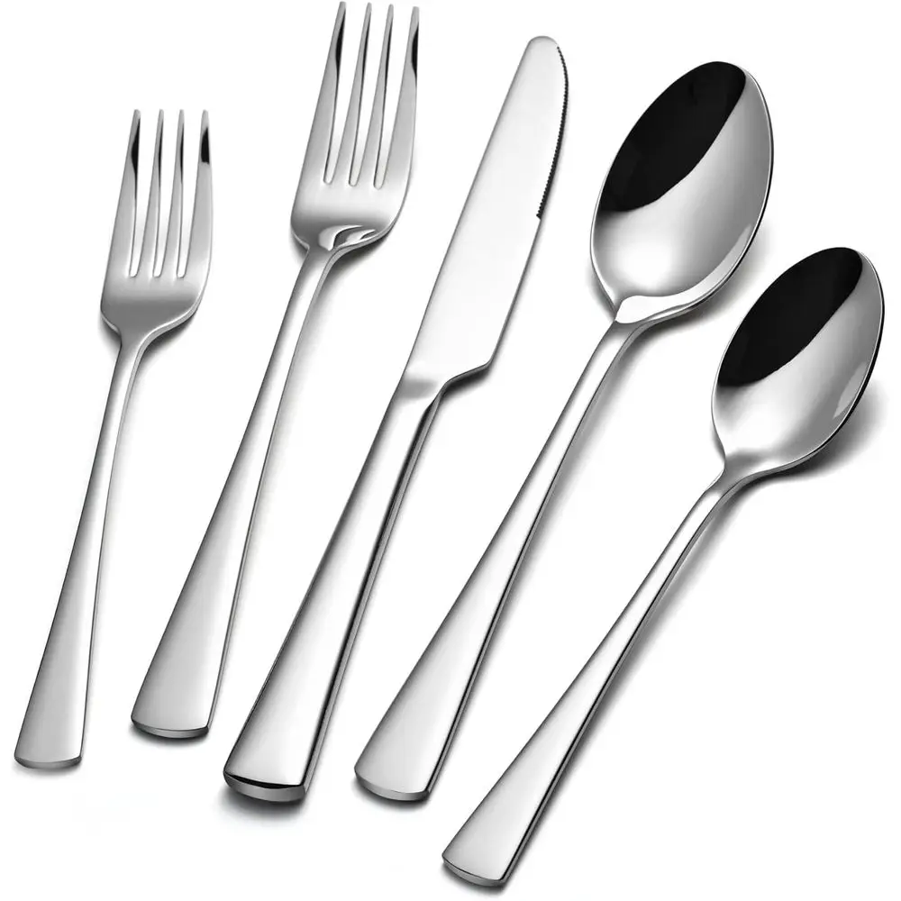 

8-Piece 18/10 Stainless Steel Cutlery Set, Mirror Finish, Dishwasher Safe for Home and Dining Establishments
