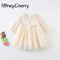 honeycherry Girls Dresses For Party And Wedding New Baby's Westernized Dresses Princess Children's Long Sleeve Lacquer dress