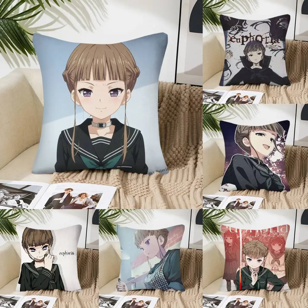 Taie d'oreiller carrée tendance Game E-Euphoria Anime pour chambre, canapé, décoration intérieure et loisirs