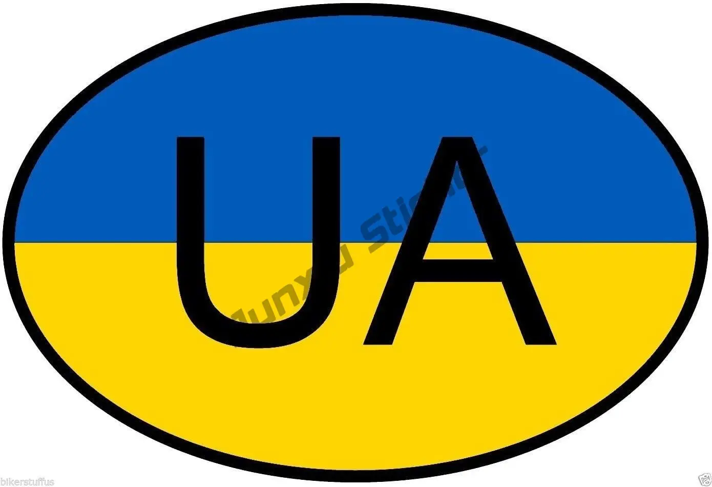 UA Ukraine Country Code Oval with Flag Laptop Stickers Toolbox Helmet Decals Vinyl Laptop Decor Car Waterproof Label