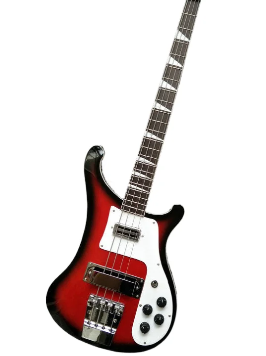 

China OEM factory rickenback 4003 cherryburst electric bass guitar with double output