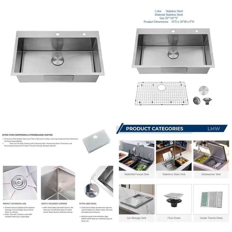 for  Custom Size Simple Embedded Single Bowl Kitchen Sink  Residential Projects