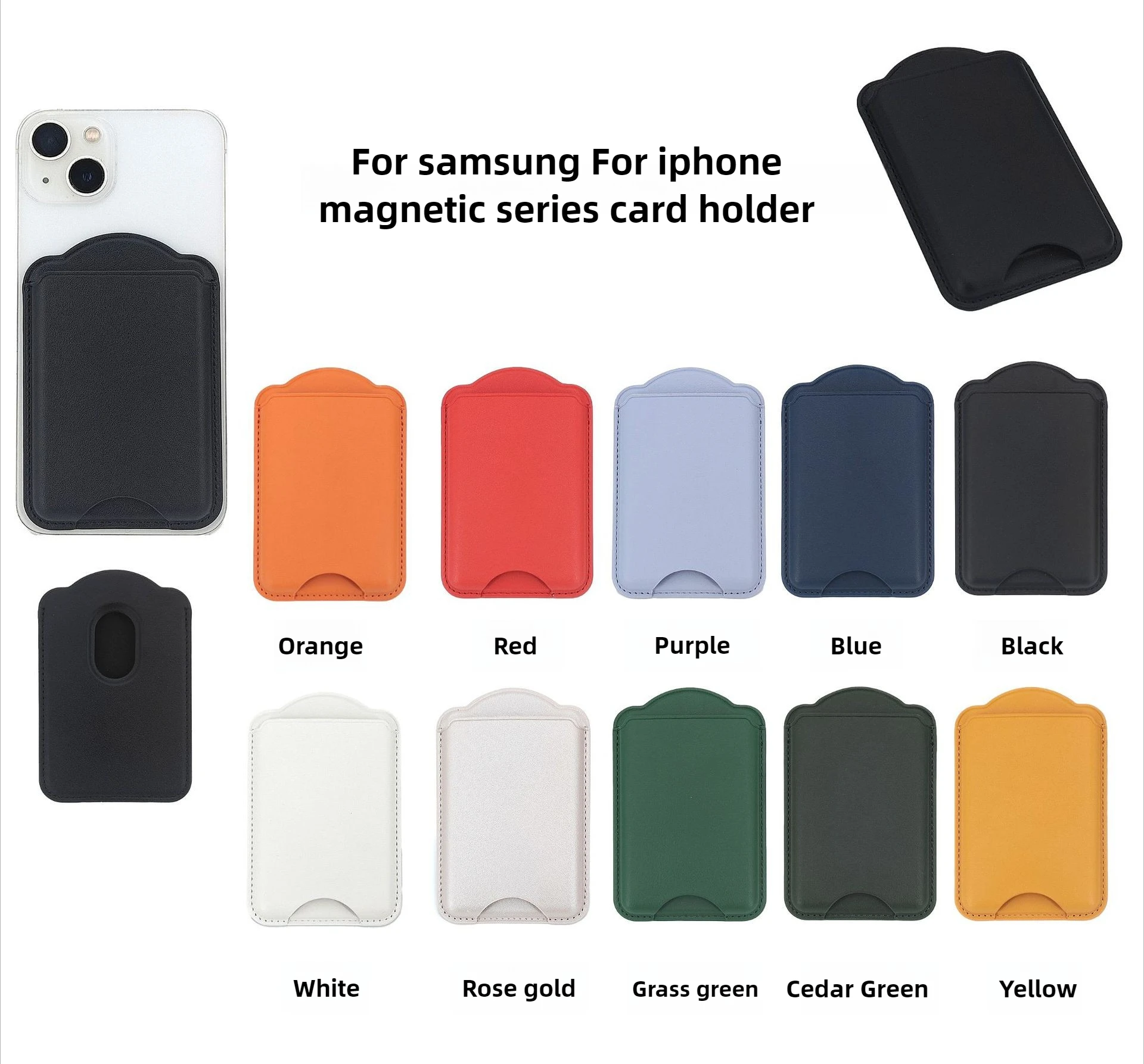 Leder-Brieftasche für MagSafe Magnetische Hülle für iPhone 17 16 15 Pro Max für Samsung S26 S25 S24 Ultra Kartenhalter Handy-Zubehör