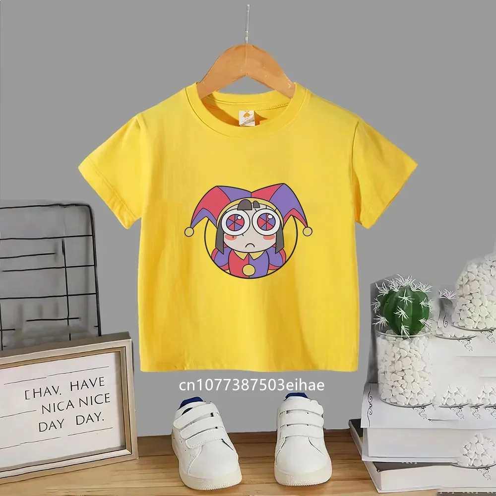 The Amazing Digital Circus Graphic T-Shirt for Kids, Lightweight Cotton Short Sleeve Tops, Boys Girls Daily Casual Anime Clothes