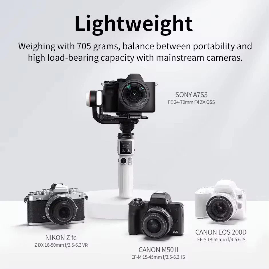 ZHIYUN Crane M3S M 3S Handheld Gimbal 3-Axis Stabilizer for Mirrorless Cameras Sony Canon Smartphone iPhone Action Camera Gopro