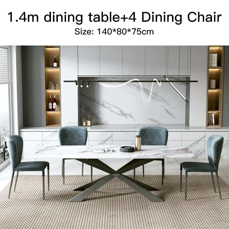 Console Europe Natural Marble 1.6m Rectangular Table Set For Dinner High-End Custom Design Popular Nordic Home Furniture