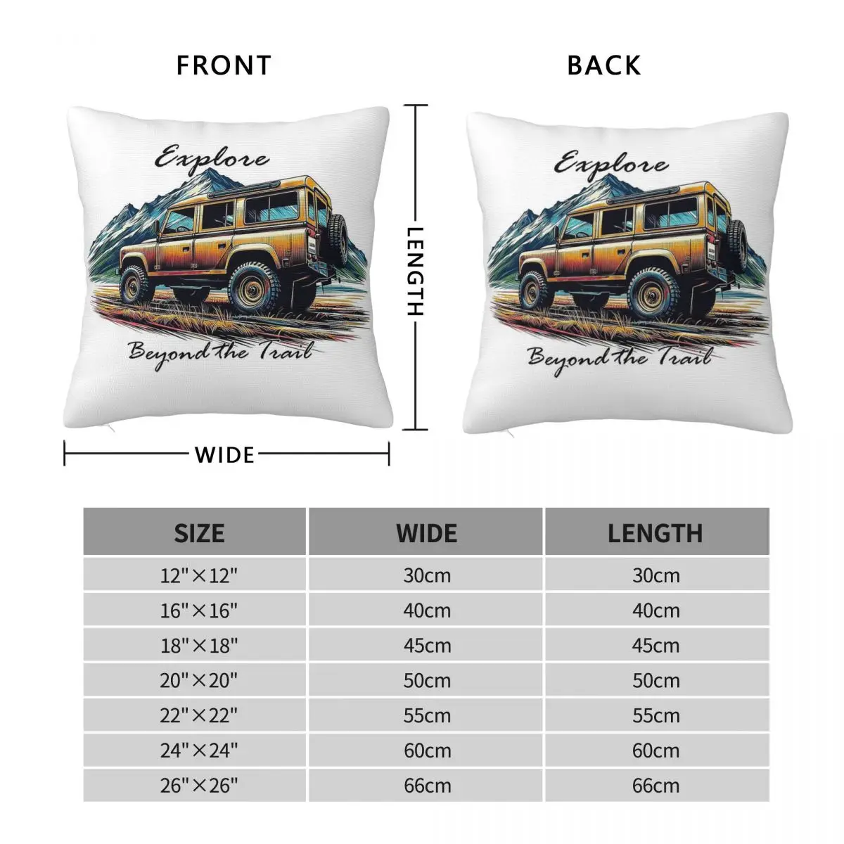 Explore Beyond The Trail Square Pillowcase Polyester Linen Velvet Printed Decor Throw Pillow Car Cushion Cover Wholesale 45x45