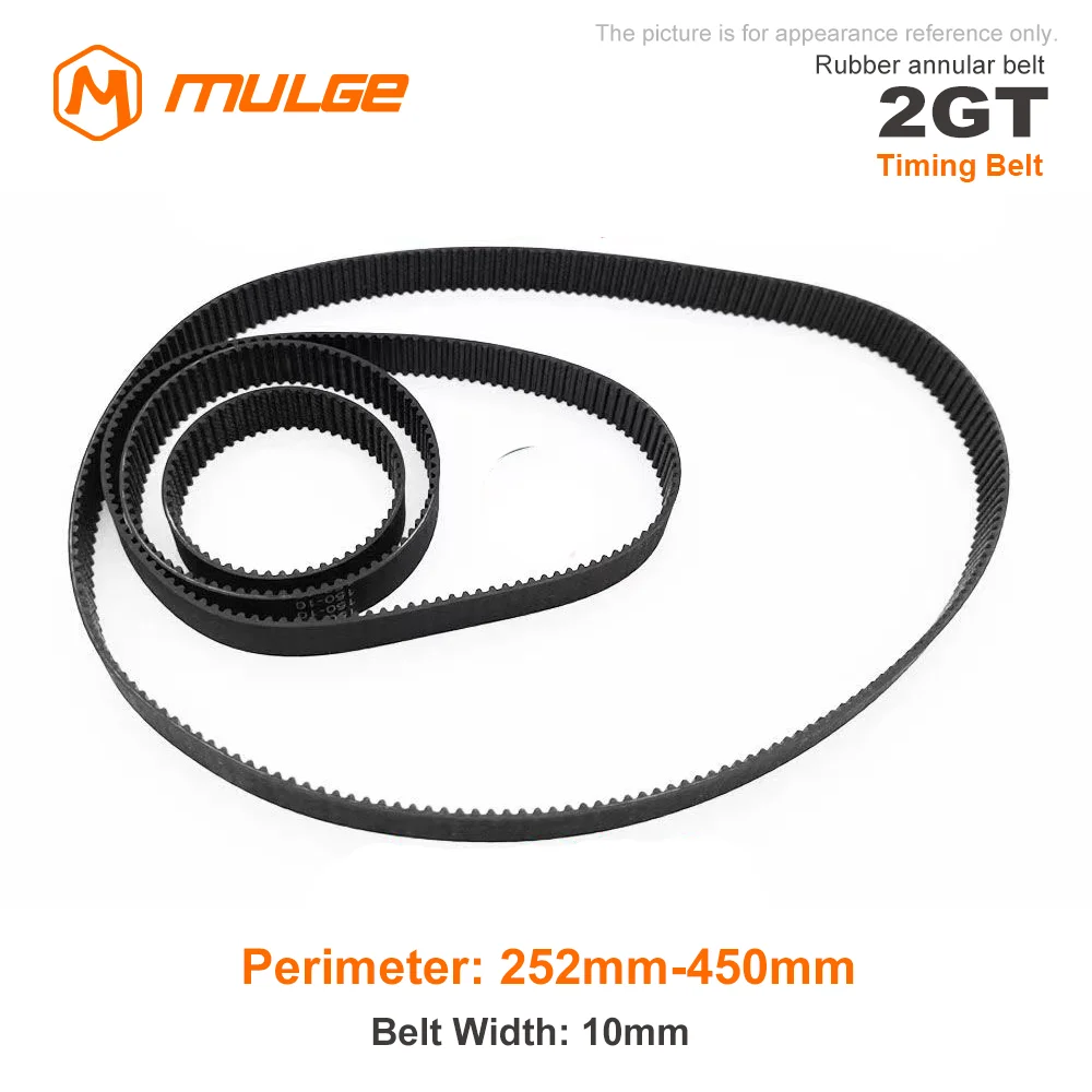 

GT2 Closed Loop Timing Belt Rubber 2GT 10mm 3D Printers Parts 252/260mm-444/450mm Synchronous Belts Part