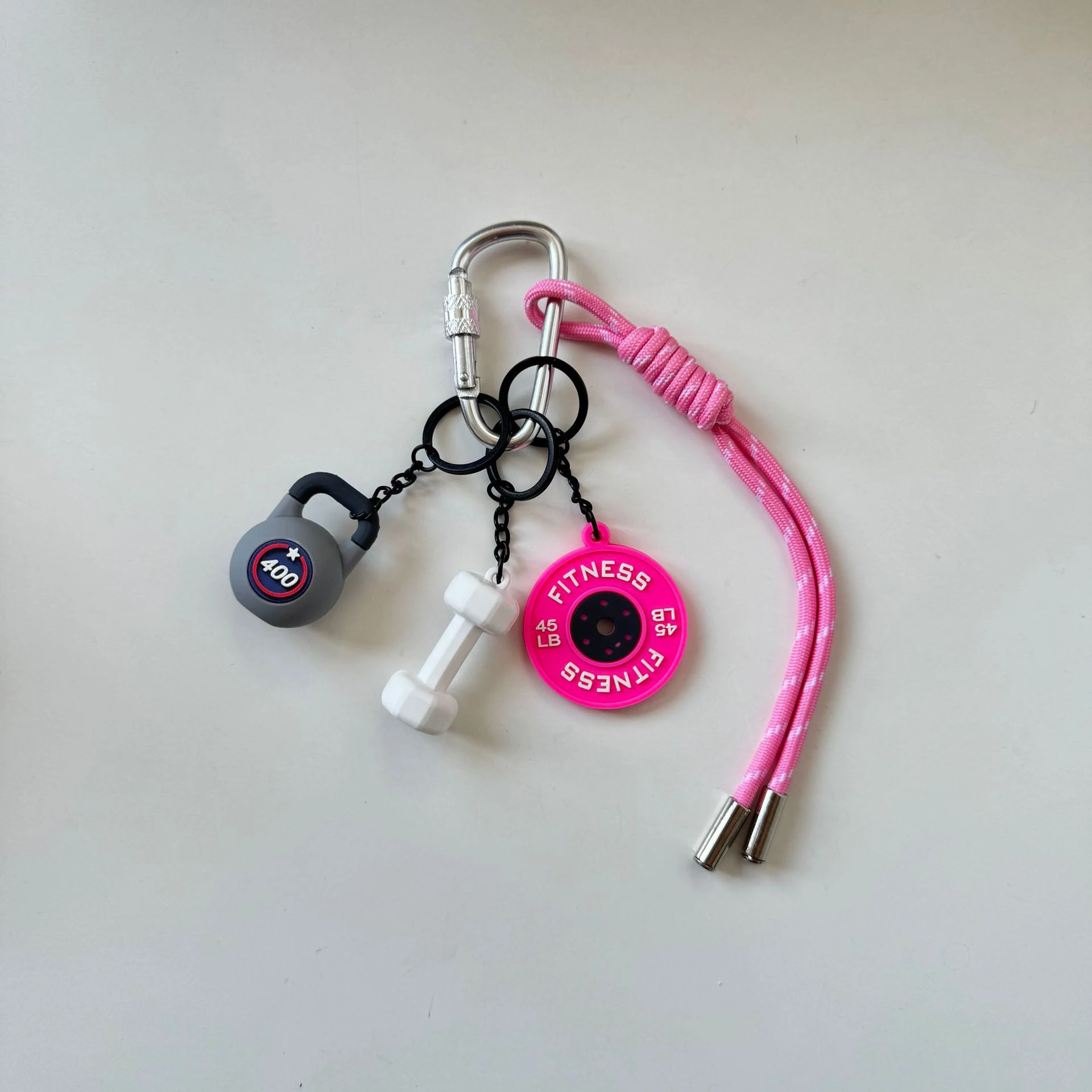 HOT Sports Fitness Mobile Phone Lanyard Gym Series Key Chain Creative Trendy Accessory Gifts Handmade Rope Keychain Bag Charms