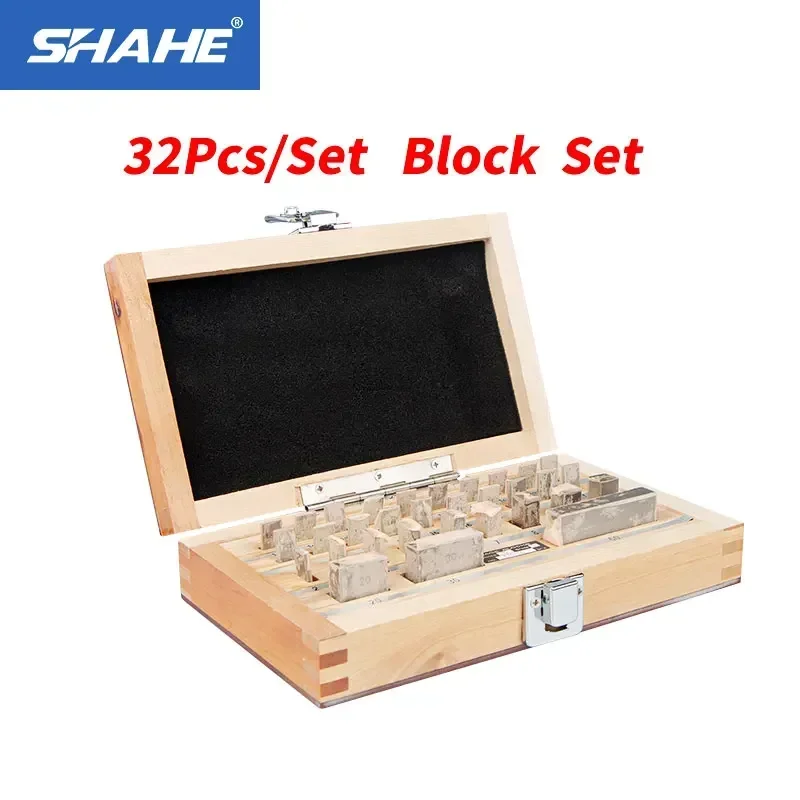 

Shahe 32Pcs/Set 1 Grade 0 Grade Block Gauge Caliper Inspection Block Gauge Measuring Tools