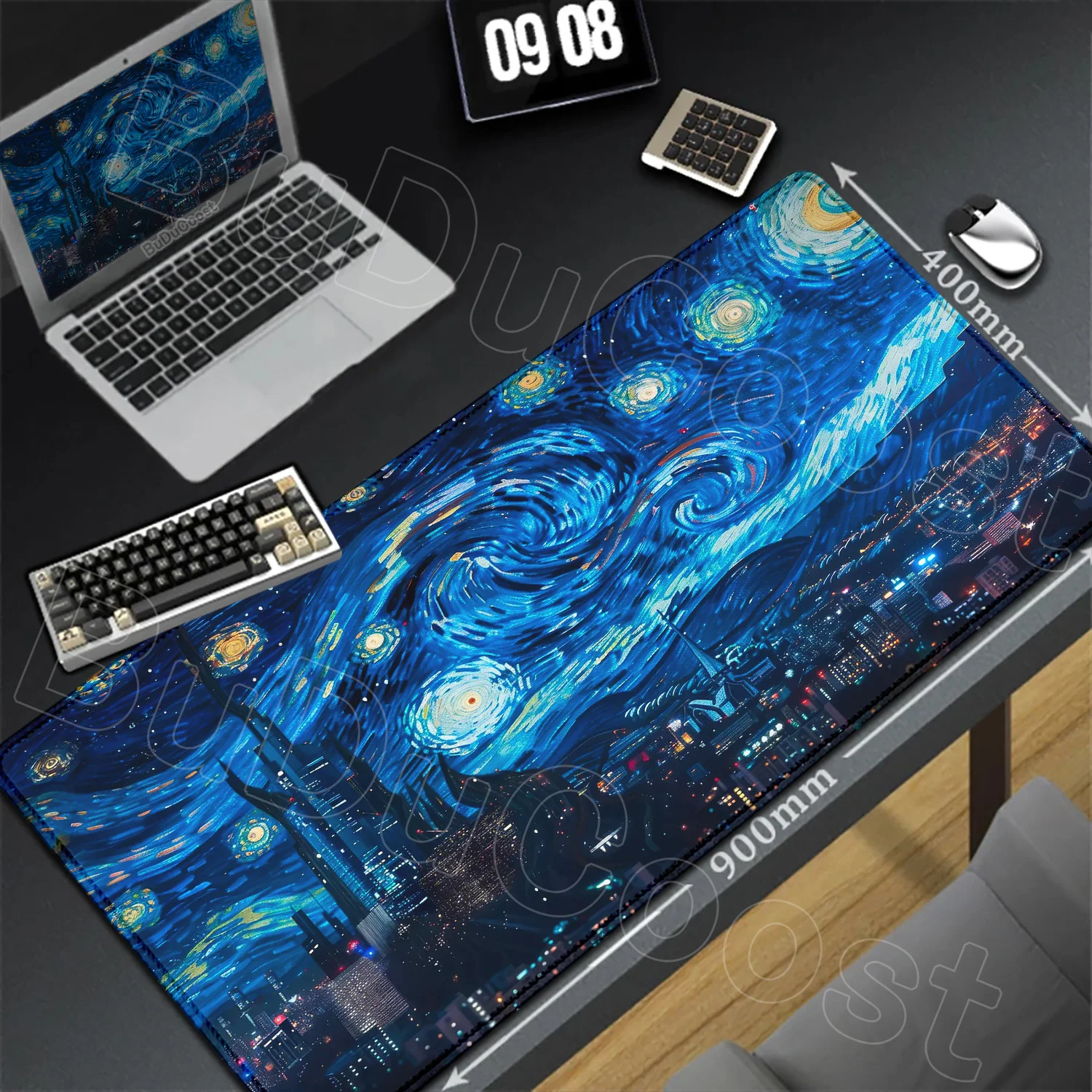 

400×900 Mouse Pad Cartoon Van Gogh Gamer Keyboard Soft Desk Mat Computer Game Accessories Mousepad Anime Mats Desktop Decoration
