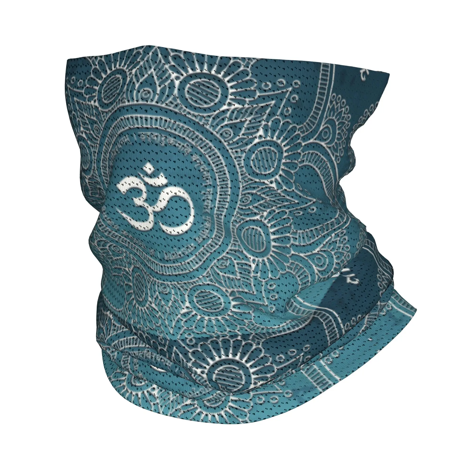 

Custom Maha Mrityunjaya Mantra Winter Headband Neck Ski Running Tube Scarf Om Yoga Mandala Buddhism Aum Face Bandana Gaiter