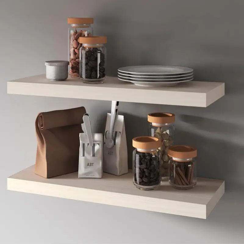 رف عائم من خشب البلوط الأبيض - تخزين حائط أنيق لتزيين المنزل - تصميم عصري أنيق ومتعدد الاستخدامات للكتب والنباتات،