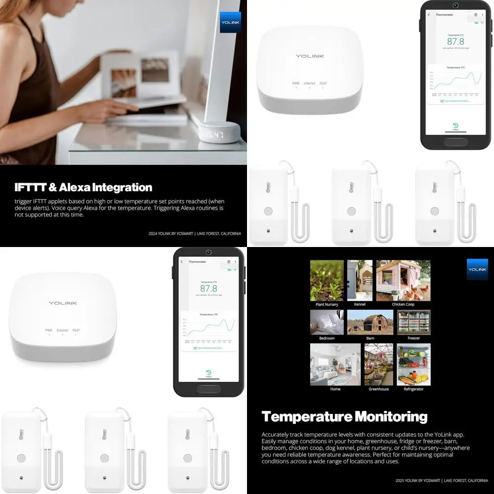 

3-Pack LoRa Smart Freezer Thermometers with Wireless Temperature Monitoring for Fridge, Freezer, Greenhouse, and Pet Cage, App &