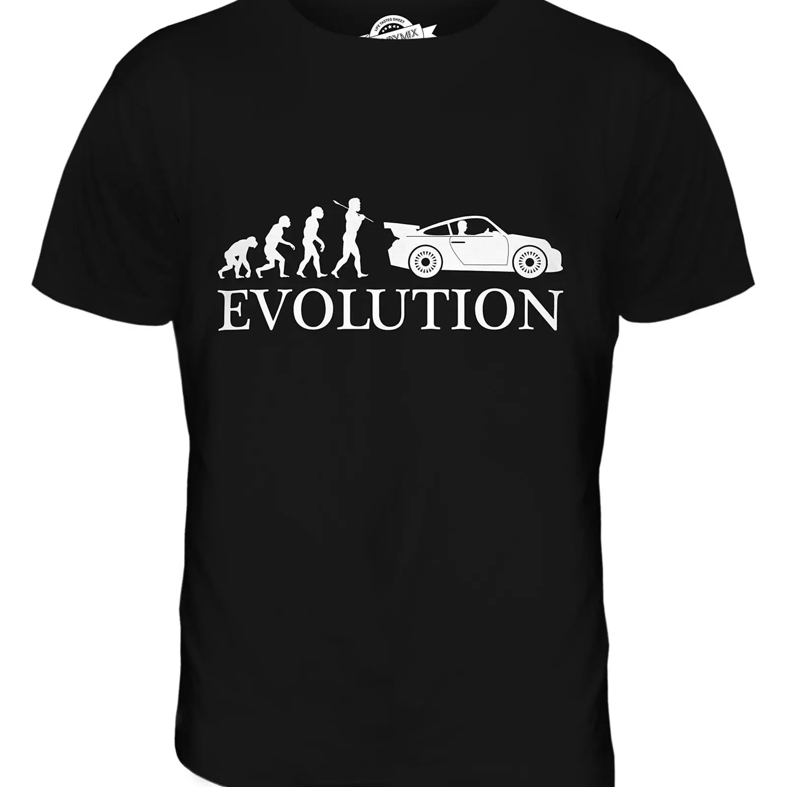 Candymix Sports Car Evolution of Man T-shirt pour homme vintage délavé, haut extensible élégant pour un usage quotidien, polyvalent