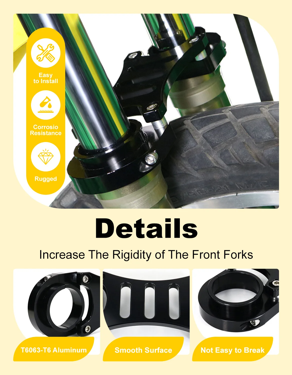 Motorcycle Front Fork Brace CNC Aluminum Bracket DR650 1996-2016 2017 2018 2019 2020 2021 2022 2023 2024 2025 DR 650 For Suzuki