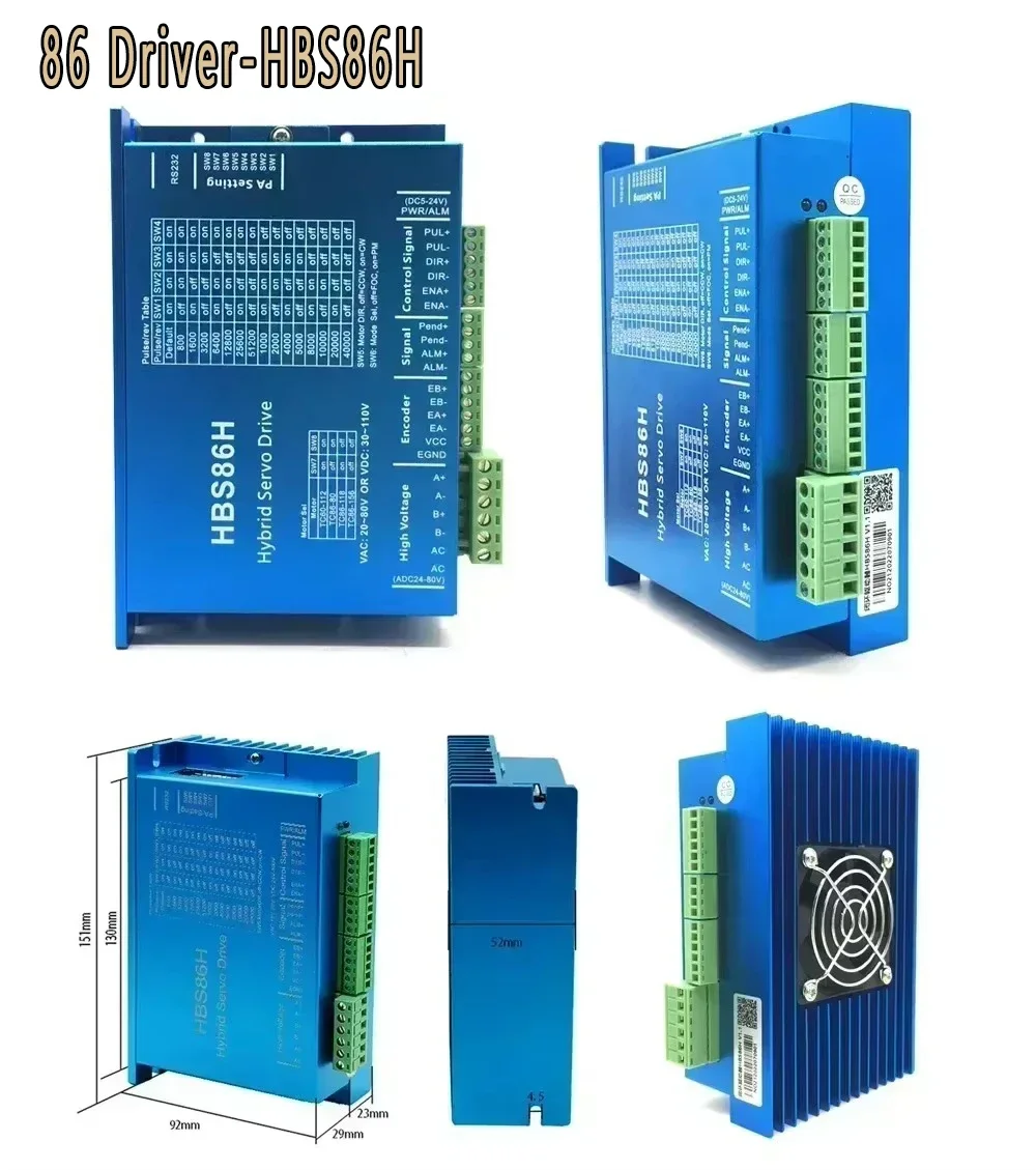 Nema34 86Mm Kit Motor Stepper Loop Tertutup dengan Encoder, 2PH 4.5/8.5/12Nm, 6A, Catu Daya 400W, Kit Driver Servo Langkah Mudah CNC