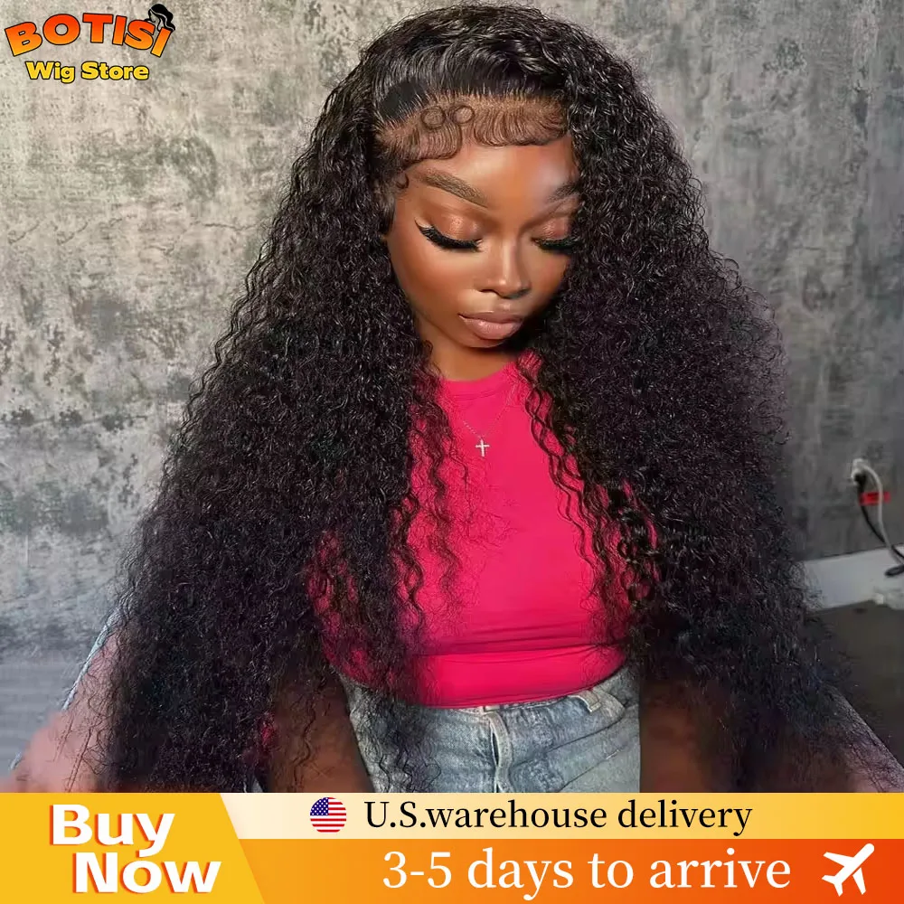 

Botisi Curly Lace Front Wig 180% Human Hair 13x6 HD Deep Wave Lace Wigs 13x4 nature color water wave Brazilian For Woman