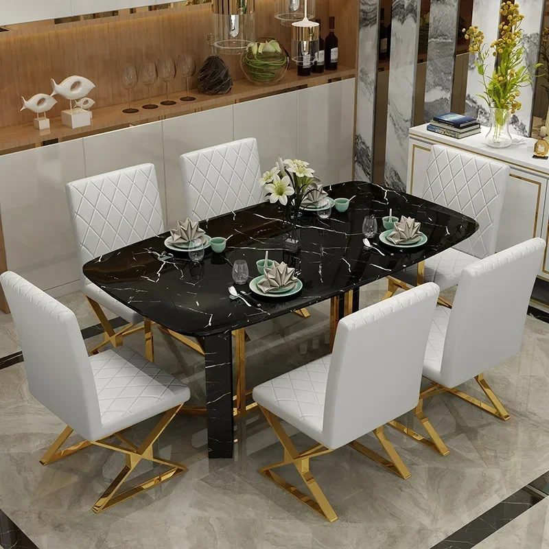 

for Luxury Modern Gold metal frame Marble Dining Table for dining room