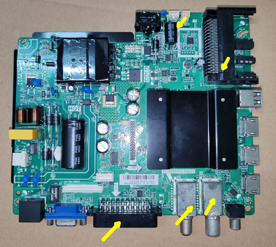 TP.MT5510S.PB803 Płyta główna telewizora z siecią Wi-Fi, zdjęcie produktu, sprawna, do 75W, 600mA, trzy różne specyfikacje