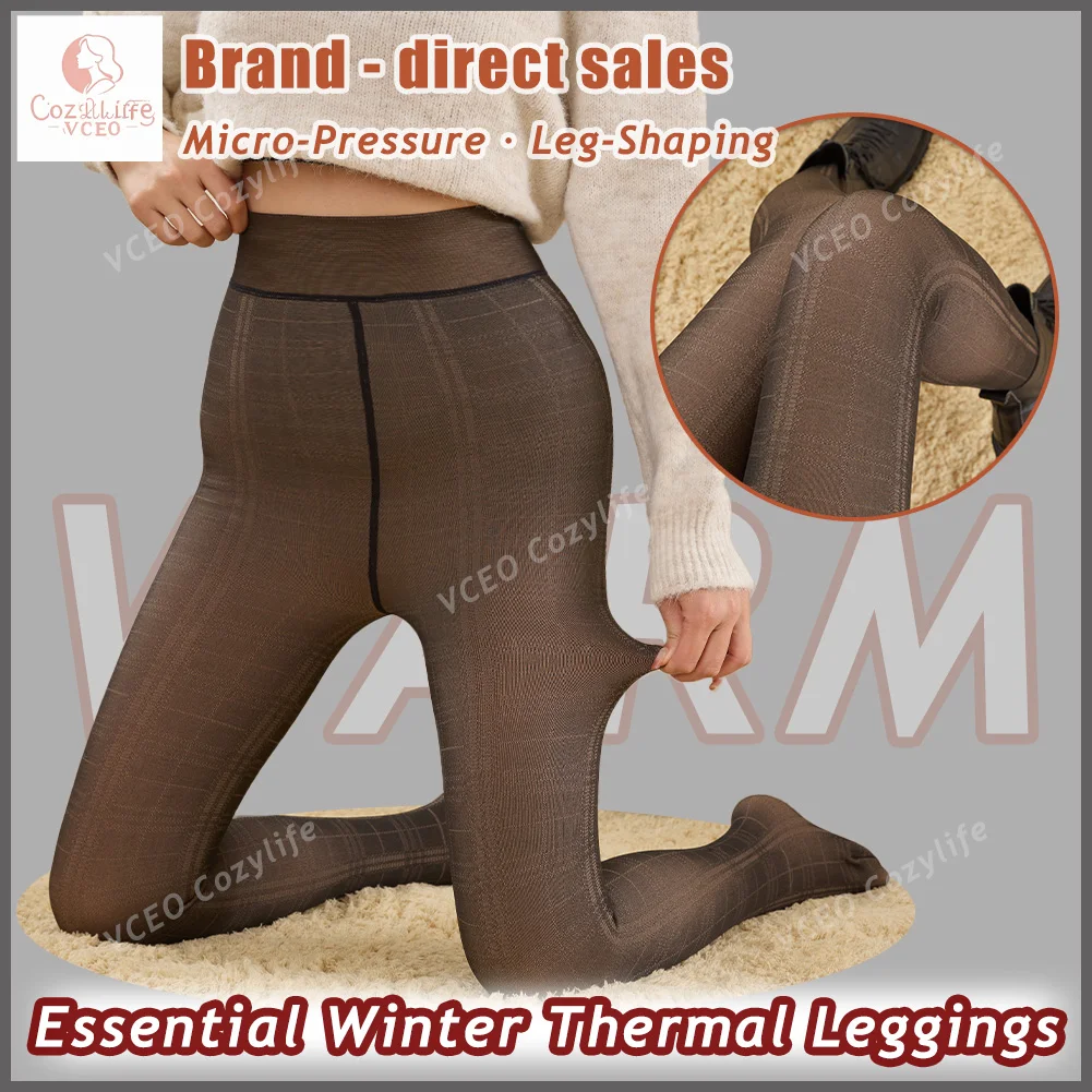 Doorzichtige zwarte panty's Been Afslankend effect Thermisch gevoerde dikke damespanty's Winter Dames Fleece panty's Vlinderpatroon Kous