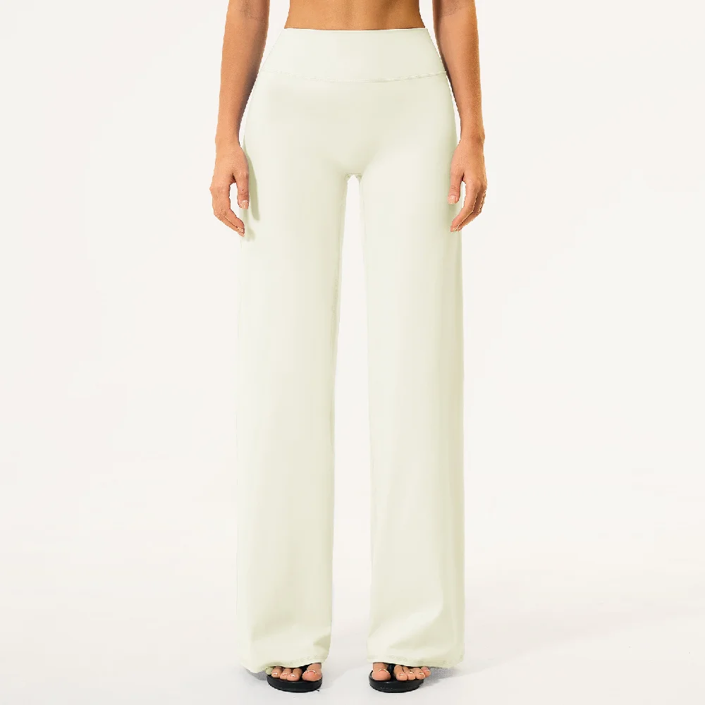 High Waist Yoga Flared Pants Women Hip Lifting Quick Dry Wide-leg Trousers Summer Sports Bell Bottom Pants Workout Flared Pants