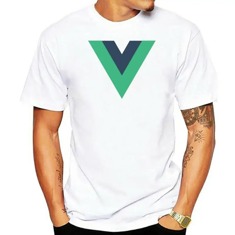 Printed Men T Shirt Cotton tshirts O-Neck Short-Sleeve Vue VueJS Vue.js Progressive JavaScript Framework Women T-Shirt-3368D