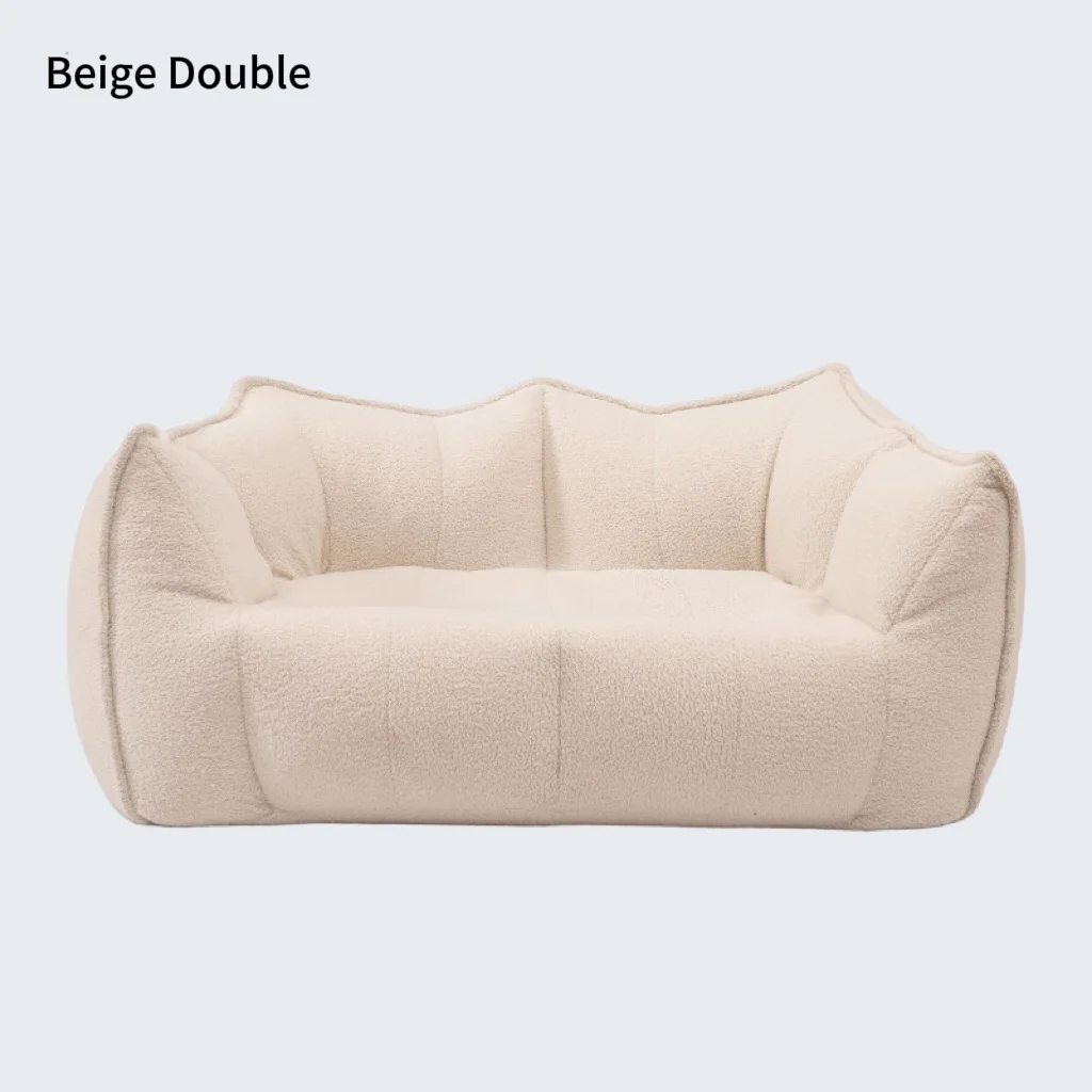 Custom Compressed Sofa Foam Particle Bean Bag Chair, Vacuum-Packed Double Seater Loveseat For Living Room