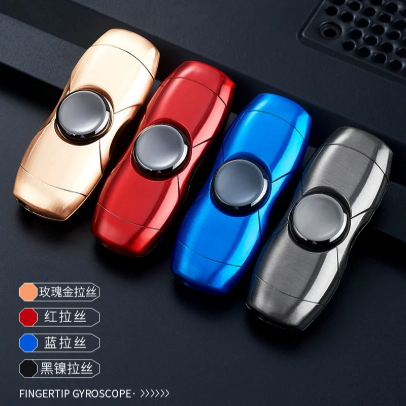 ولاعة شخصية إبداعية - مادة معدنية - مقاومة للرياح - ولاعة سيجار - دوران الإصبع لتخفيف التوتر - هدية المهرجان #4