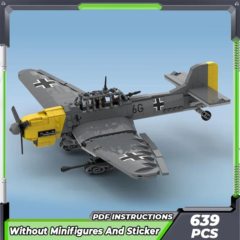 

Moc Building Bricks Military Model Model Ju 87 Fighter Jet Technology Modular Blocks Gifts Toys For Children DIY Sets Assembly