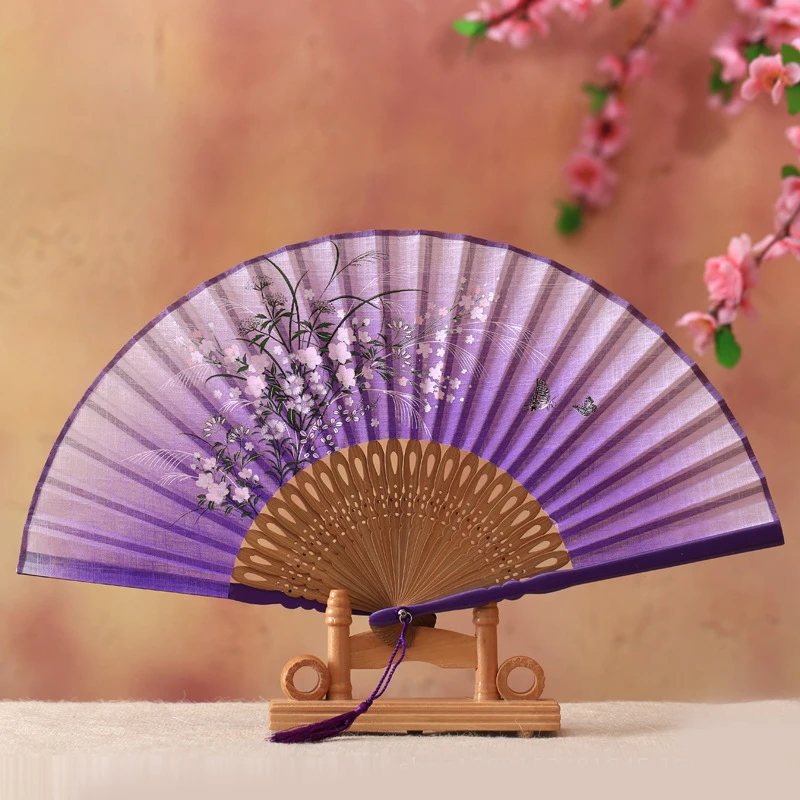 Vintage Style Silk Chinese Folding Fan Japanese Pattern Art Craft Gift Home Decoration Ornaments party Dance Hand Fan gift