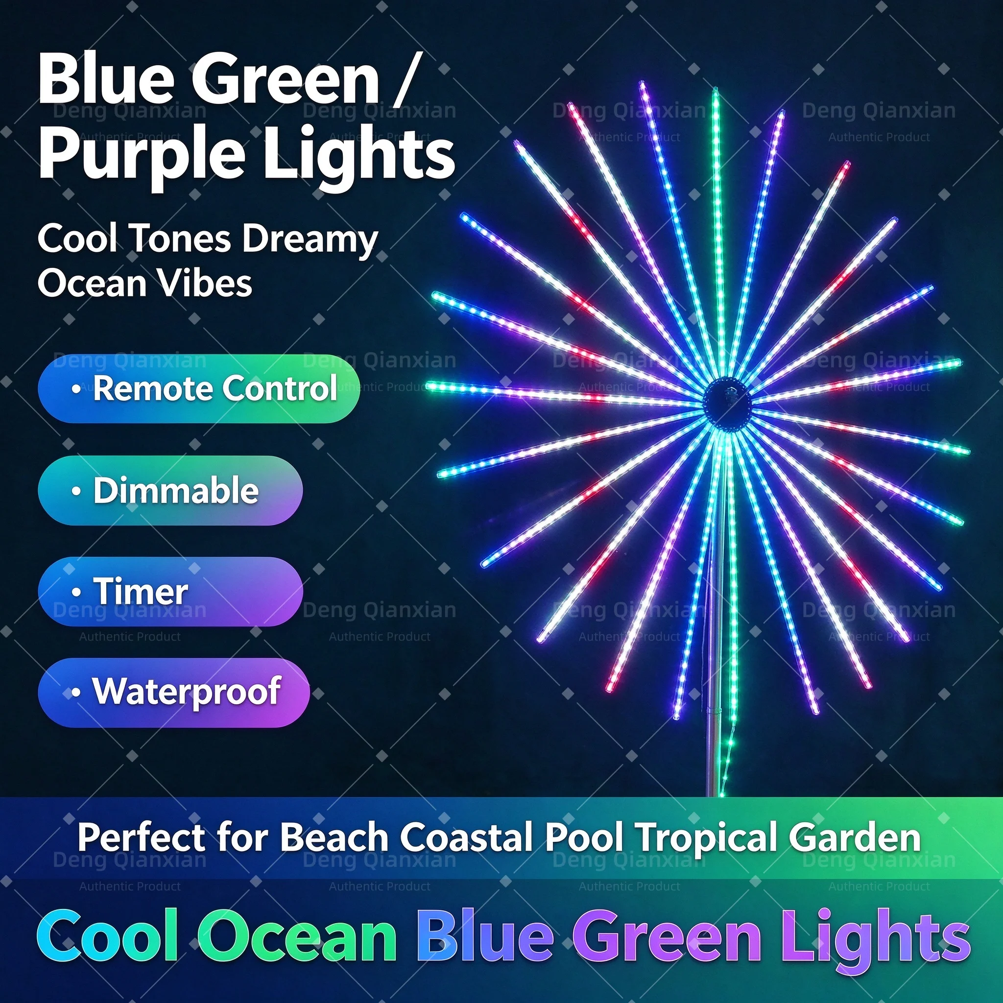 LED Firework Lights Outdoor RGB, Sound Activated APP Control Dual Speakers, Programmable Waterproof String Lights Garden Decor