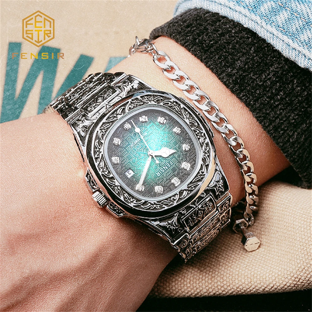 

2025 мужские роскошные кварцевые резные роскошные часы, крутые модные водонепроницаемые часы с календарем для мужчин, наручные часы reloj hombre