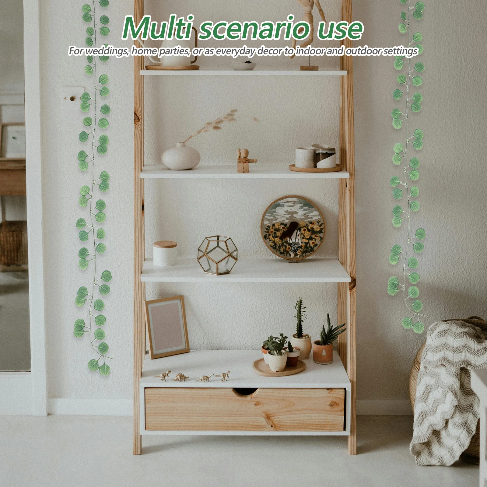 

12Pcs Artificial Eucalyptus Vine Lifelike Faux Greenery for Wedding Party Home Indoor Outdoor Decorative Garland Artificial