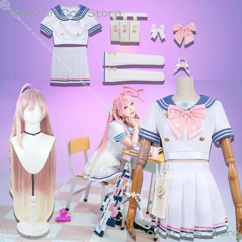 

s,3'g\7;Anime Game Blue Archive Cosplay Urawa Hanako Costume Cosplay Kawaii Sexy JK School Uniform Dress Jirai Kei Lolita 4;b,7\