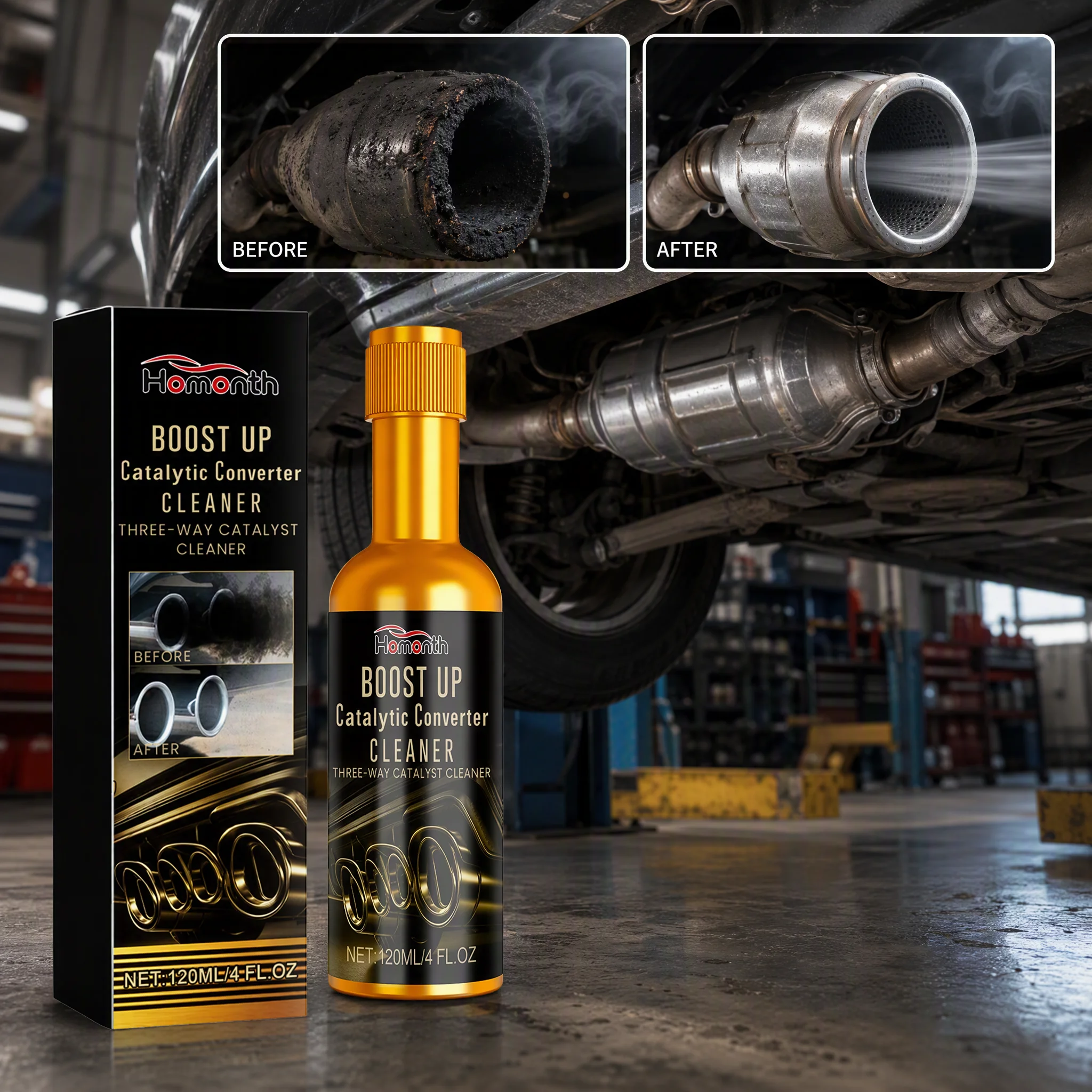 Automotive Catalytic Cleaner - Car Engine Internal No-Disassembly Clean Exhaust Carbon Removal Cleaner, Catalytic Converter Cleaner, Fuel System Carbon Deposit Remover, Engine Treatment Additive, Restore Performance, Emission Reducer, Gas Tank Cleaner