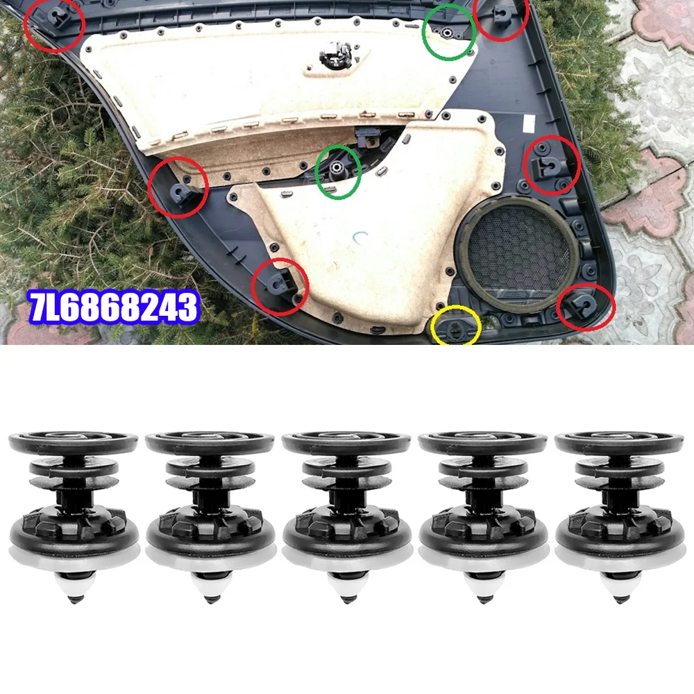 Clip de tarjeta de Panel de adorno de puerta Interior, accesorio para VW Caddy Touran Tiguan Golf 4 5 6 7 Passat CC Polo Beetle Jetta T5 T6 Audi A4 A5 Q3, 5 unidades