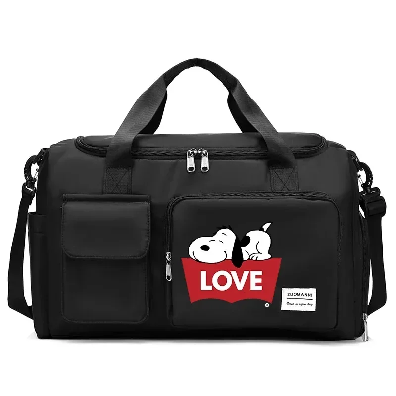 Snoopy ženy nést cestovní brašna velký schopnost muži vodotěsný fitka víkend duffle pytle s bota kupé sport fitness kabelka