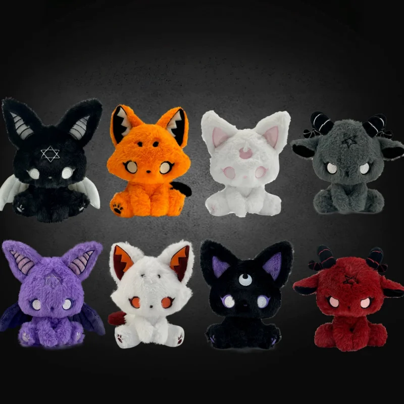 Original Dark Gothic Halloween Bat Fox Sheep Cat Cute Sofa Bed Table And Cabinet Decorationsanimal Plush Doll Holiday Gifts