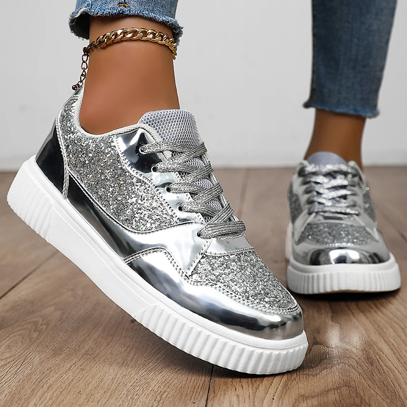 Summer New Men Skateboard Shoes Platform Trend Sport Shoes Women Sneaker Sequin Shoes for Men Chaussure Homme Female Sneakers