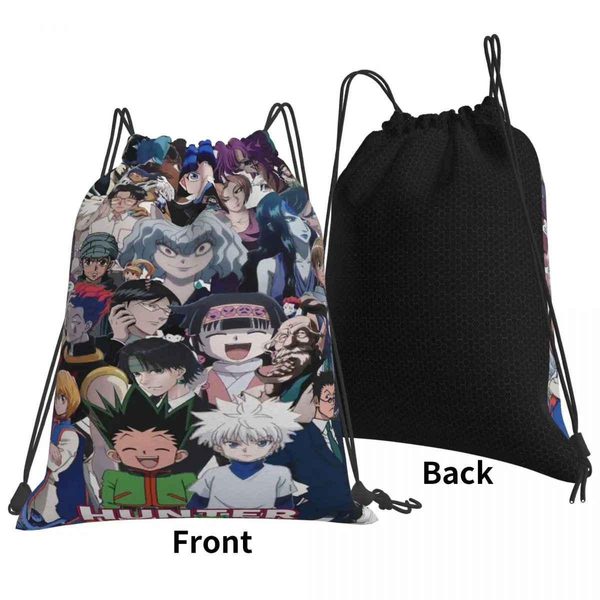 Anime HXH Hunter X Hunter Backpacks Portable Drawstring Bags Storage Bag Book Bags for Travel Students