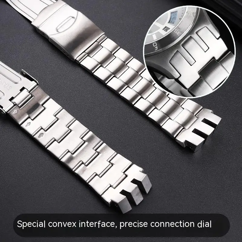 Cadena de reloj de acero de precisión sólida para Swatch YTS401 402 403G, banda de reloj de 20mm, pulsera de interfaz convexa dedicada, correa para hombre