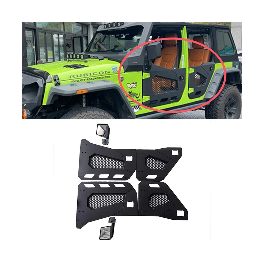 Side half door 4 door tubular door with rear view mirror for Jeep wrangler JK 2007-2017 J365