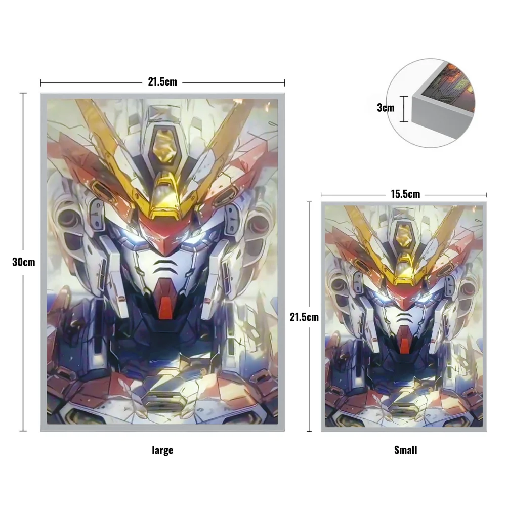 Lukisan cahaya mecha keren Anime LED, layar penuh HD colokan usb dekorasi ruang game lampu malam hadiah pribadi untuk pacar laki-laki