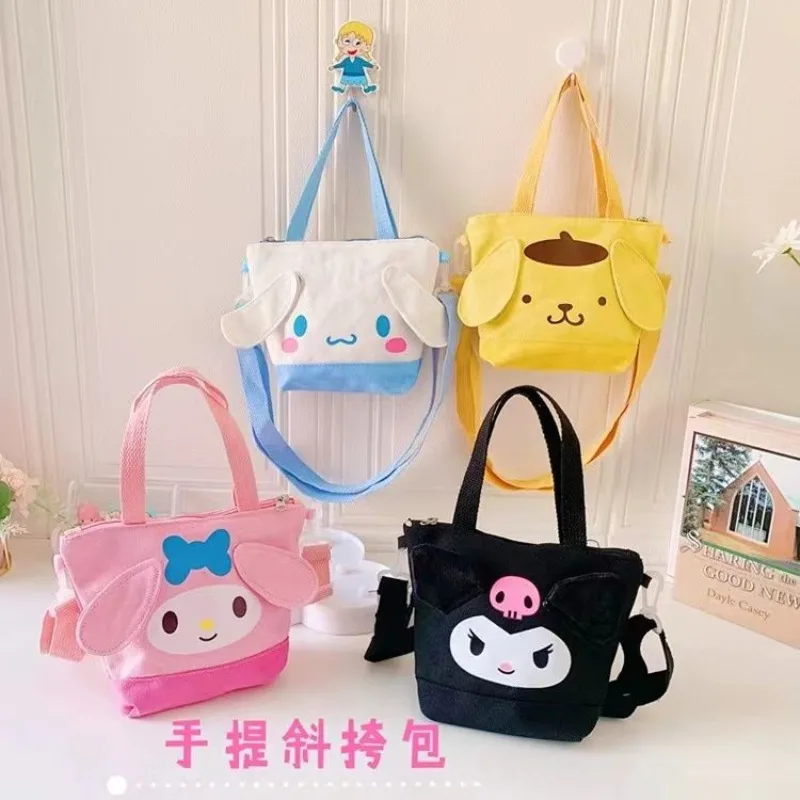 Sanrio Kuromi My melody Pochacco cartoon cute Cinnamoroll one-shoulder crossbody handbag high-value large-capacity canvas bag