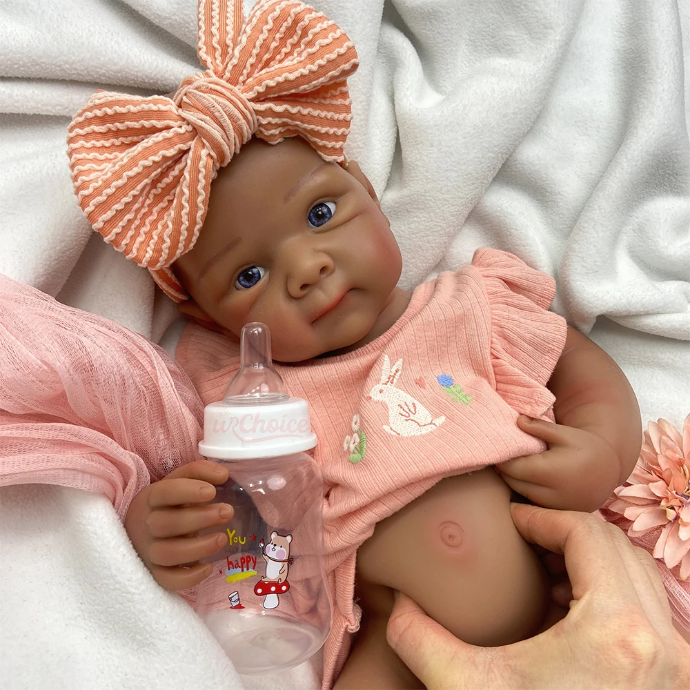 50cm Cała z Silikonu Realistyczna Lalka Reborn Dziewczynka z Realistycznymi Detalami, Otwierająca Usta, Noworodek, Prezent Uspokajający i Wyrażający Miłość